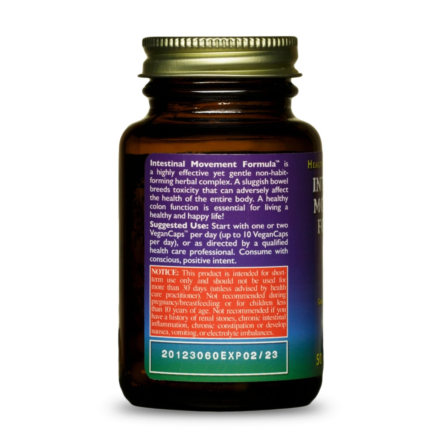 HealthForce SuperFoods Intestinal Movement Formula - Natural Laxative Supports Bowel Regularity - All-Natural Digestion Supplement to Support Constipation - Gluten-Free & Vegan - 50 Caps