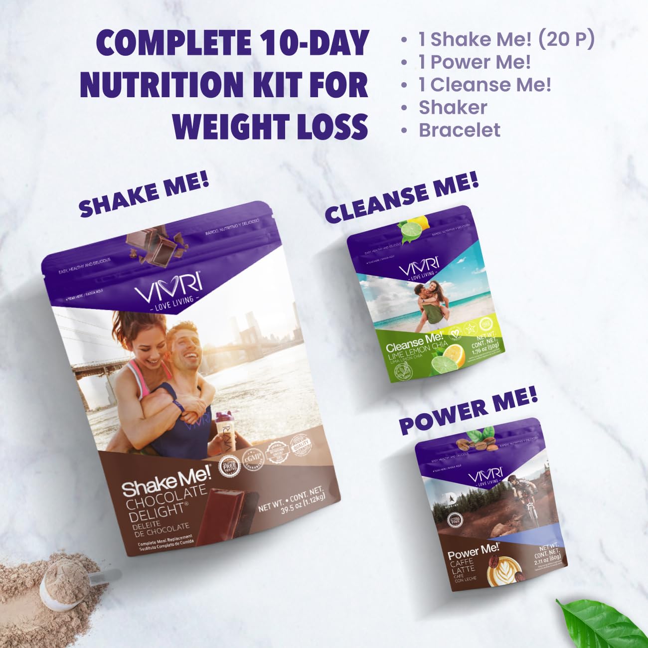 VIVRI 10-Day Challenge | Chocolate | Complete Nutrition System for Weight Loss, Full-Body Health & Energy | 20 Meals with Premium Triple Protein, Coffee Alternative & Gut Cleanse | With Shaker (Shake Me! 20 porciones, Chocolate Delight)