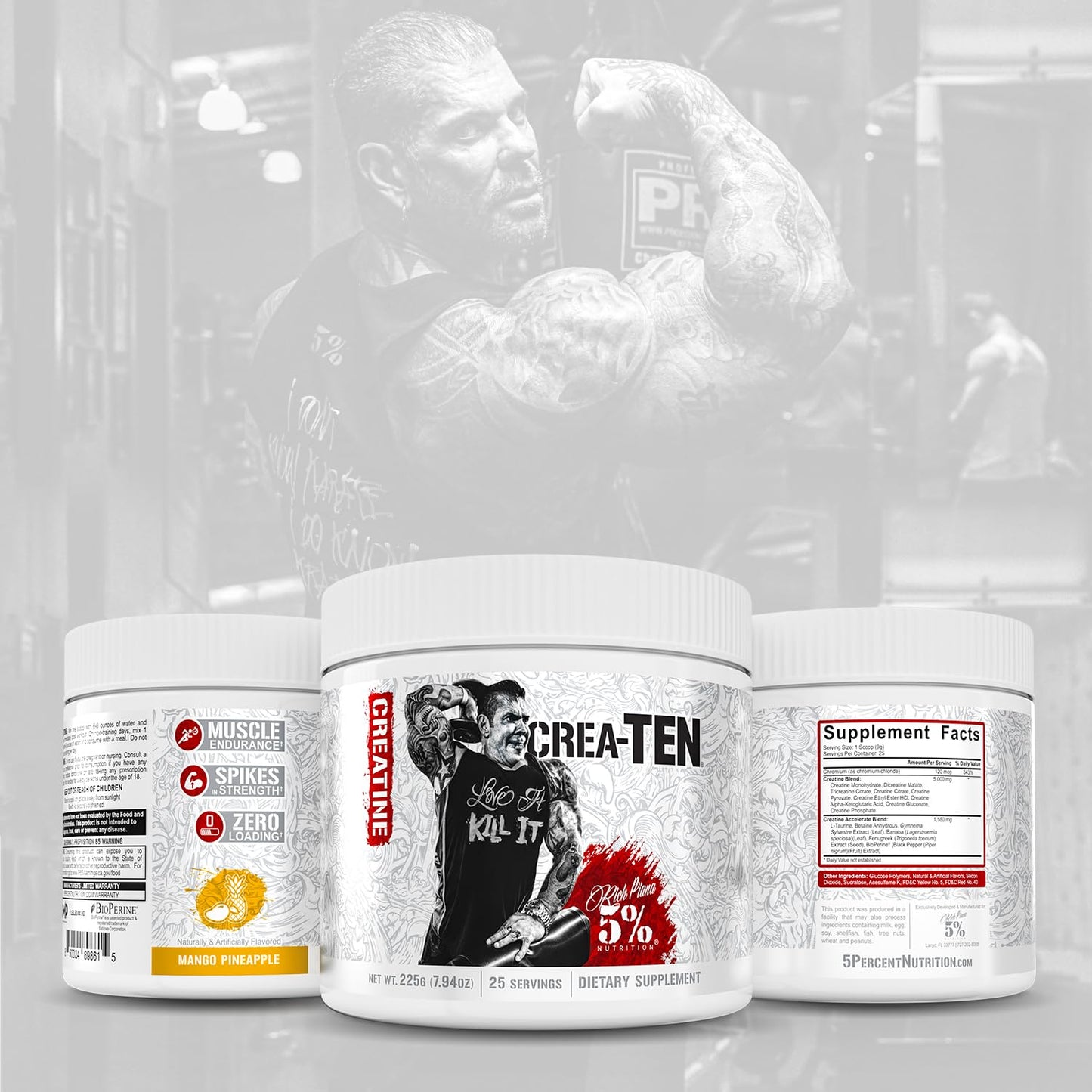 5% Nutrition CreaTEN Creatine Complex + Accelerators | Flavored Creatine Powder for Muscle Gain | Max Power, Strength, Endurance, & Recovery (Mango Pineapple)