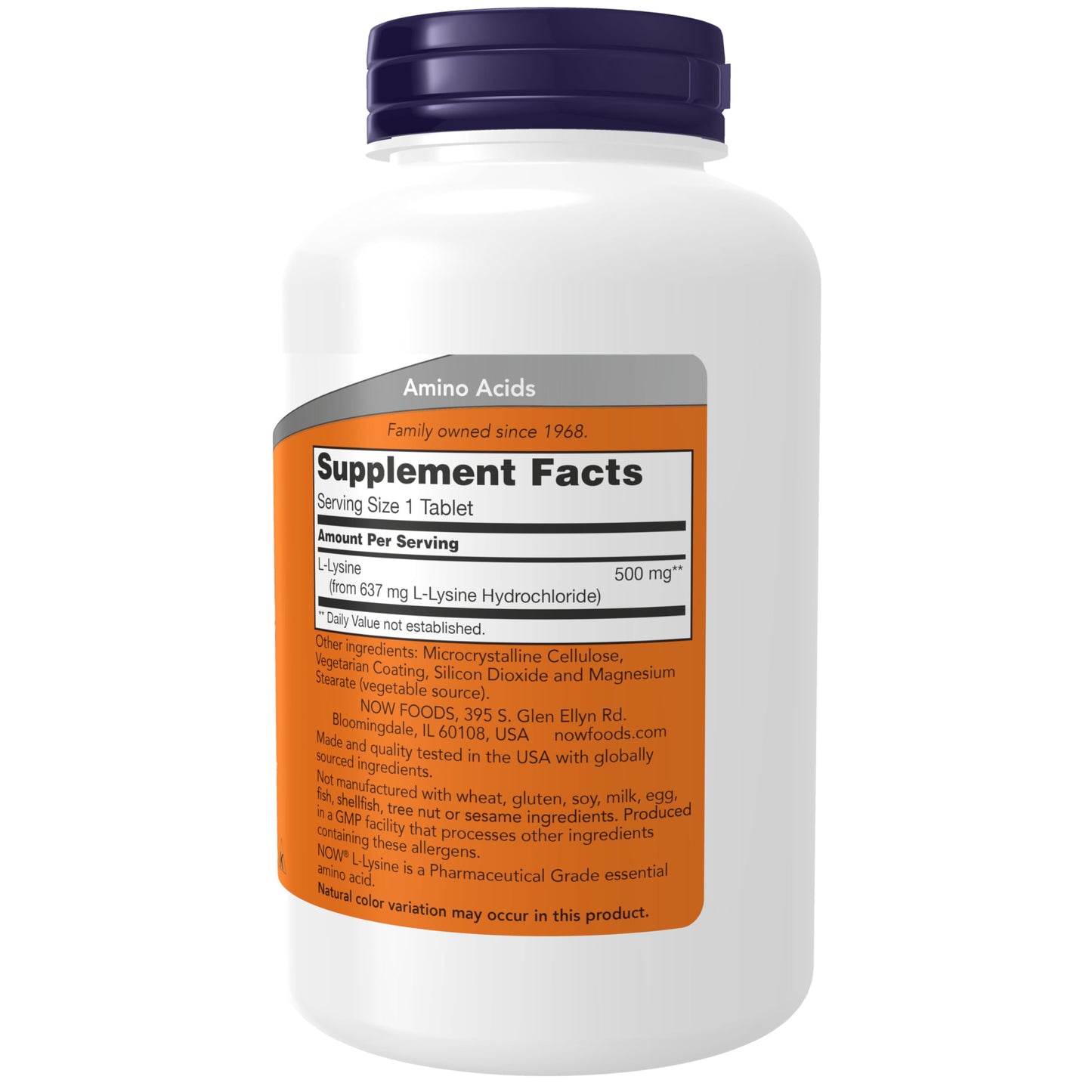 NOW L-Lysine 500 mg,250 Capsules