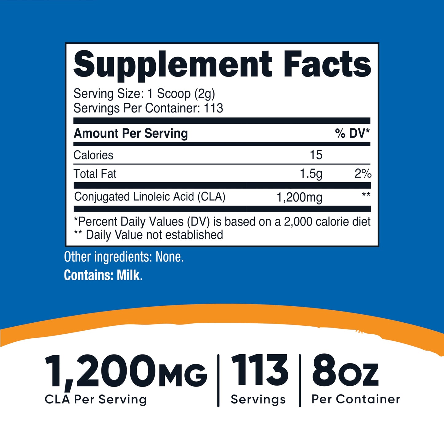 Nutricost CLA (Conjugated Linoleic Acid) 8oz (227g) Powder - Gluten Free, GMO Free CLA Supplement