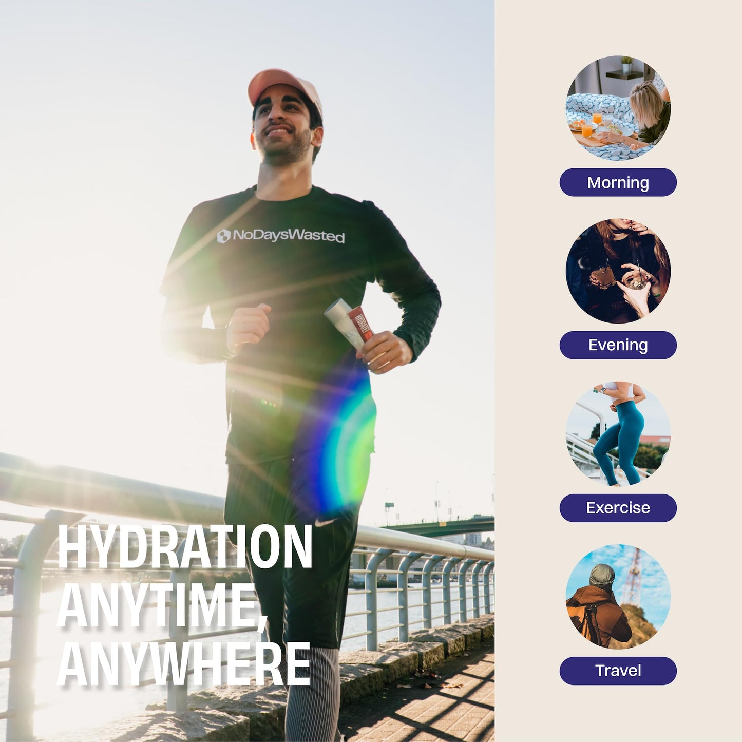 No Days Wasted Hydration Replenisher Electrolyte Replacement Stick Packets| Essential Rapid Hydration & Vitamins | Sodium, Potassium, Magnesium, Vitamins B, C, D, Zinc | 4 Flavor Variety Pack