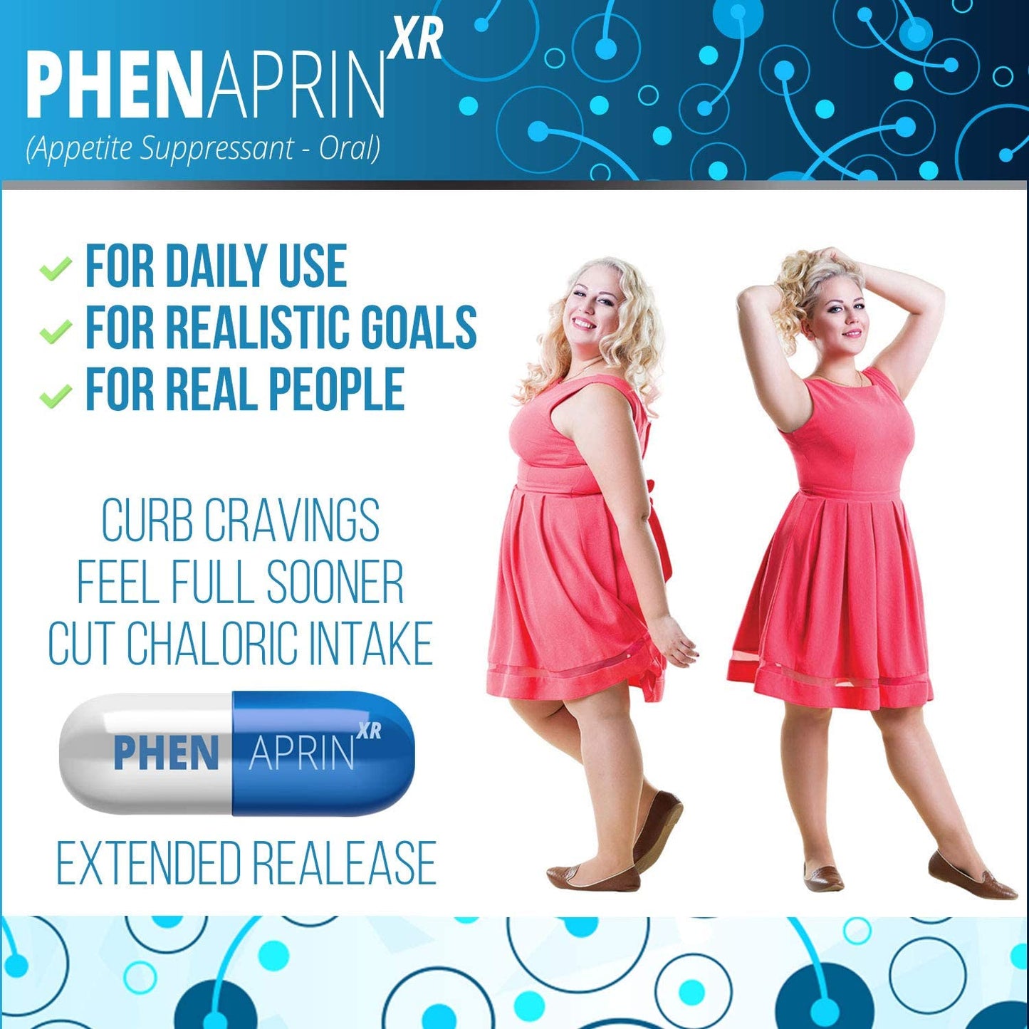 PhenAprin XR Maximum Strength Appetite Suppressant & Hunger Control | Advanced Weight Loss Diet Pills for Women & Men | Extended Release Glucomannan Fiber Complex