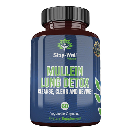 Mullein Lung Detox for Smokers to Support Healthy Lungs and Clear Breathing, All-Natural Lung Cleanse, Herbs and Proven Nutrients, 60 Capsules