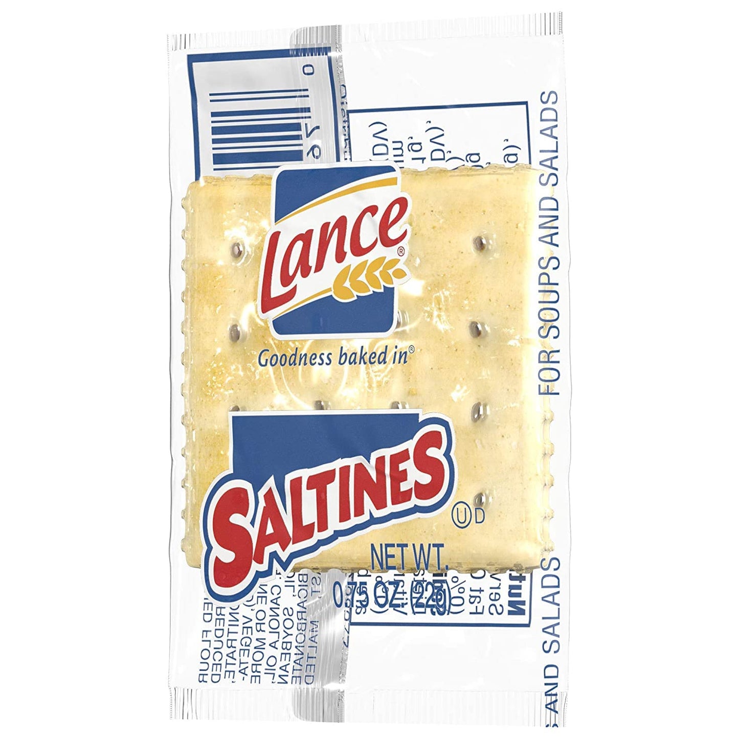 Lance Saltines Crackers  Single Serve Packs  2 Crackers per pack  50 Packs