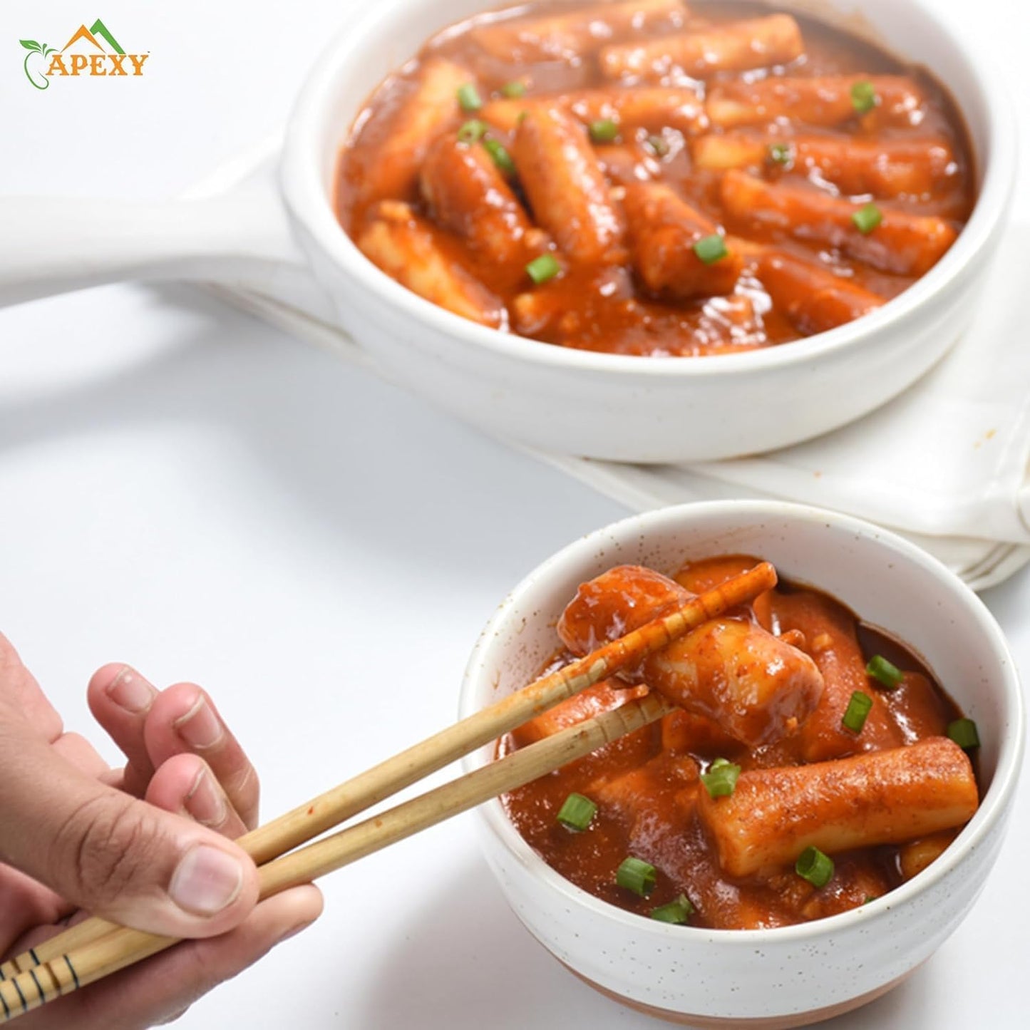 Apexy Korean Rice Cake Tteokbokkik Rice Cake Chewy Tteok Authentic Korean Street Food Snack Perfect with Cheese and Ramen Noodles No MSG No Corn Syrup Vegan and Gluten Free NonGMO 2116 oz
