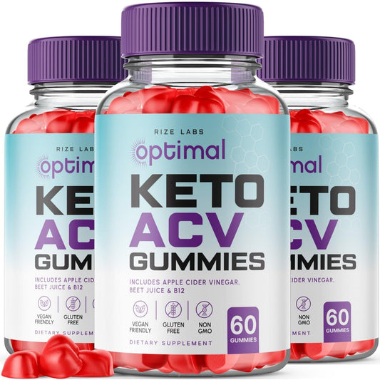 rize labs - Optimal Keto ACV Gummies with Apple Cider Vinegar, Advanced Weight Loss Formula, Gluten Free and Non-GMO Supplement, Helps in Reducing Belly Fat (180 Gummies)