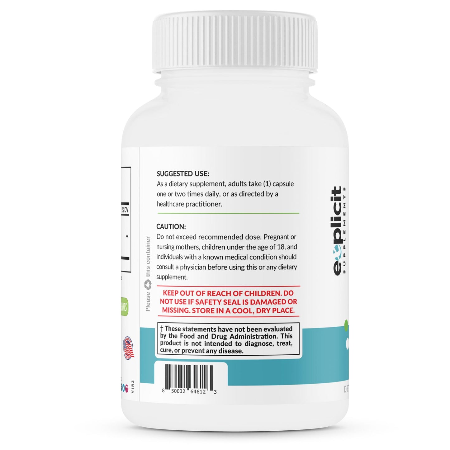 eXplicit Supplements S-Acetyl Glutathione SAG 300mg Per Dose, Acid-Resistant Caps, Made in The USA - 60 Capsules