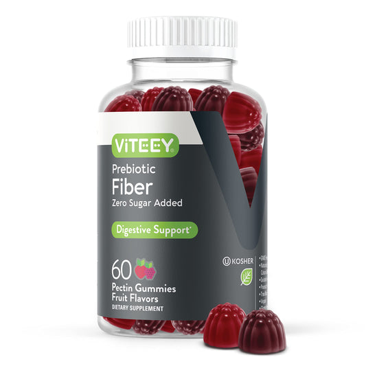 Prebiotic Fiber Gummies for Adults, 4g - Zero Sugar Added - Fiber Supplement Gummies for Digestive Health Regularity & Natural Weight Support - Vegan, Gelatin Free - Chewable Fruit Flavored Gummy