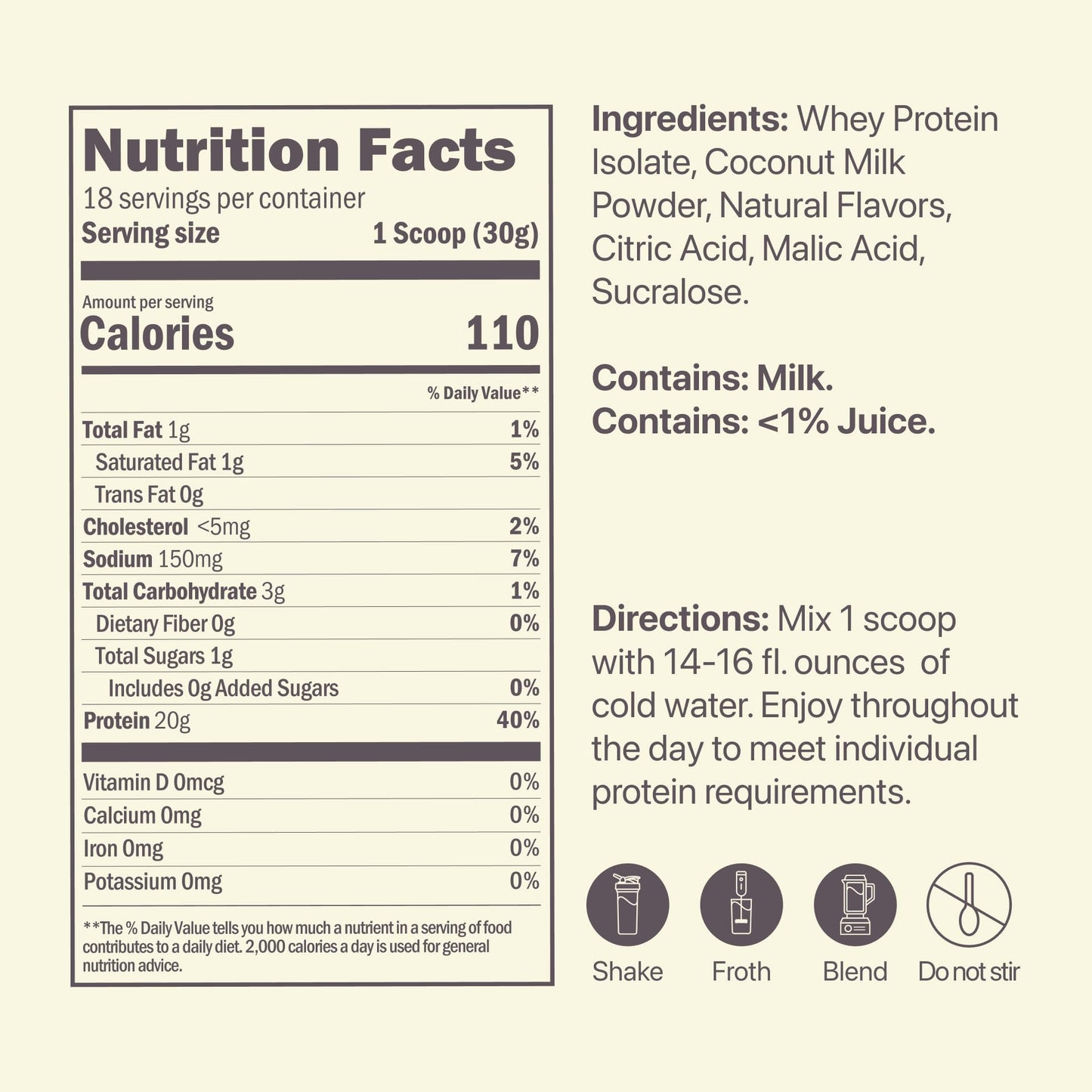 OATH NUTRITION - Clear Whey Protein - 18 Servings - Frosty Lemonade