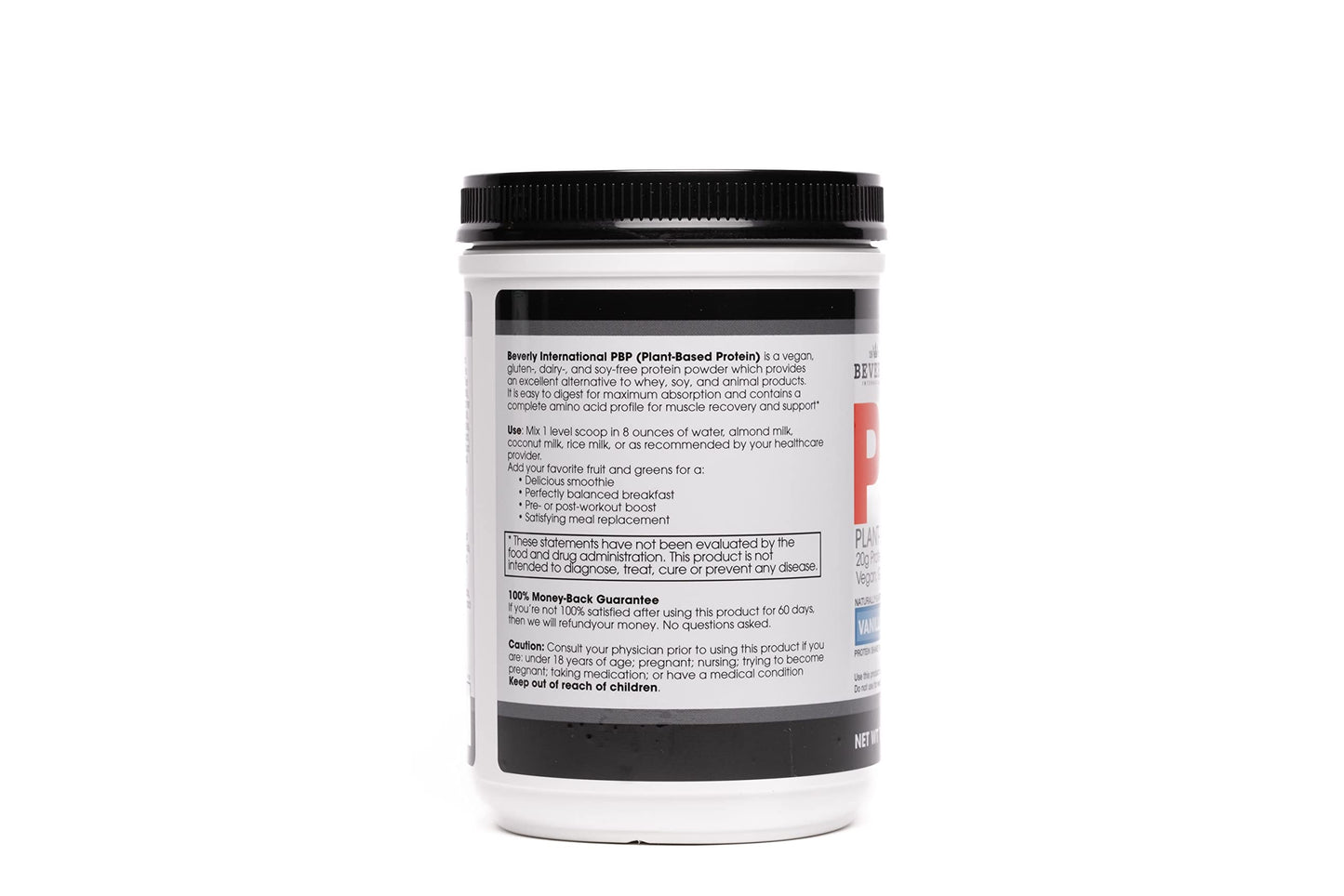 Beverly International PBP, Plant Based Protein. Vegan, Gluten, Dairy, Soy-Free. Great Vanilla Taste, Smooth, Easy to Digest, 21g Protein per Serving, (15 Servings) 1lb. Complete Amino Acid Profile.