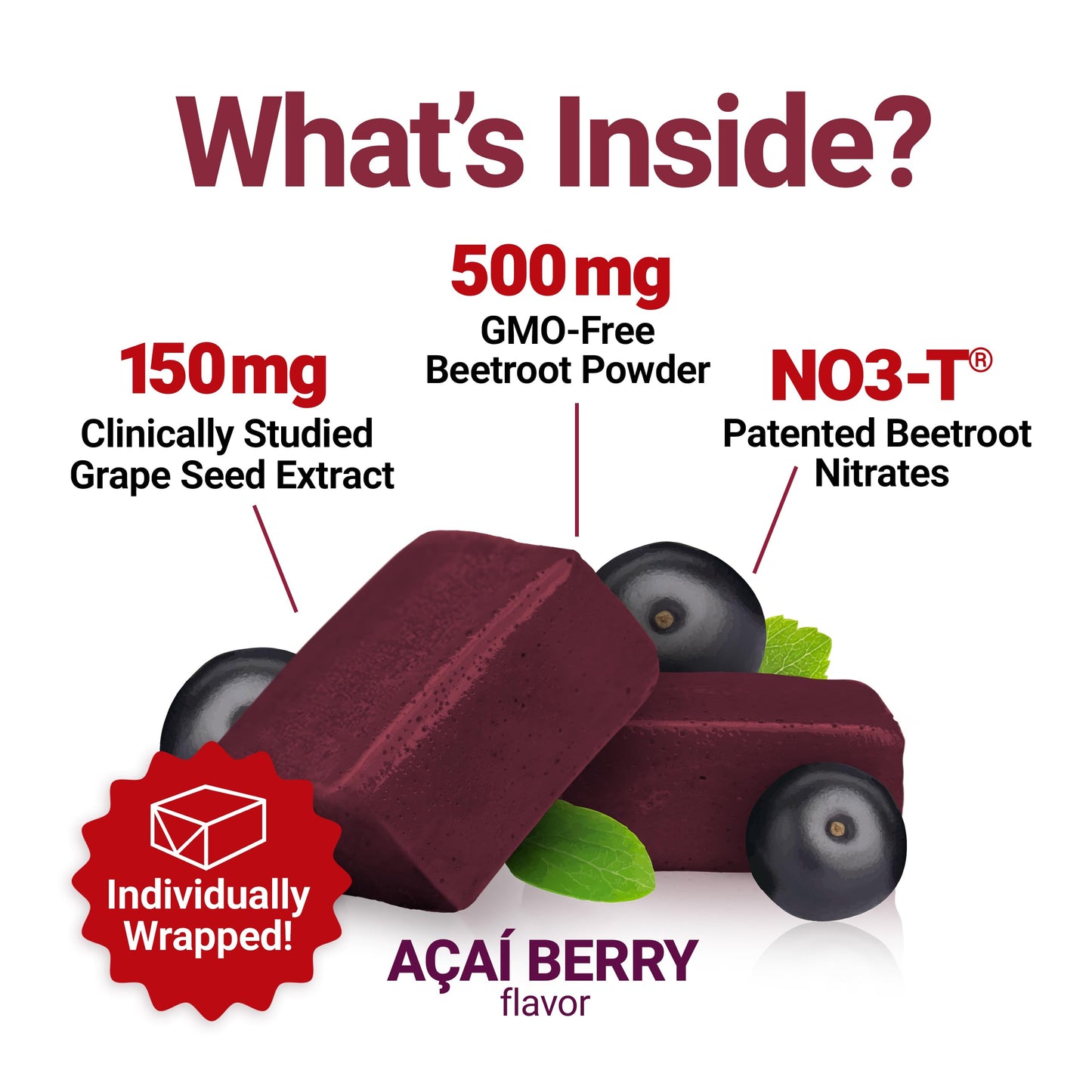 Force Factor Total Beets Blood Pressure Support Supplements with Beet Powder, Great-Tasting Beets Chewables for Heart-Healthy Energy, and Increased Nitric Oxide, 60 Chews
