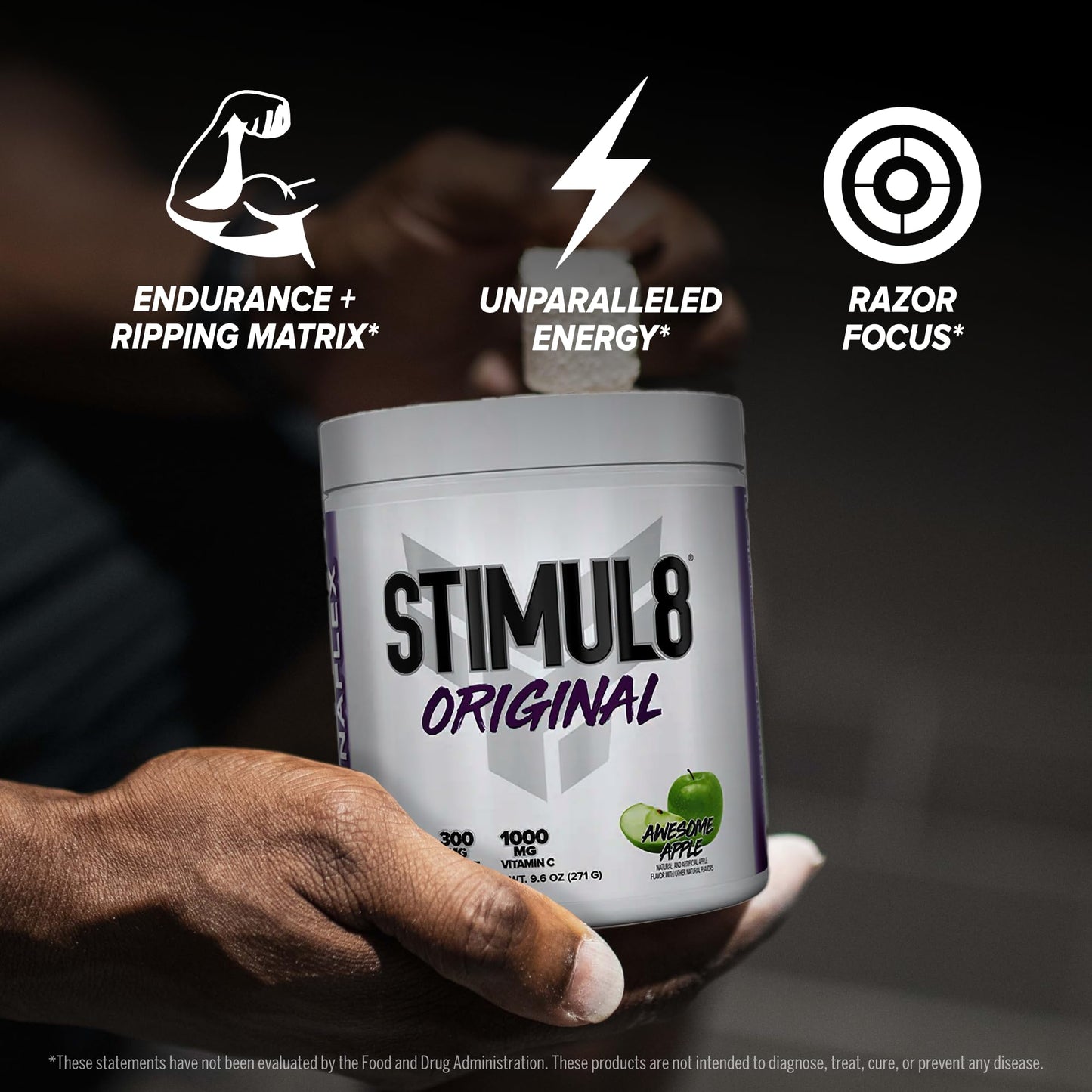 FINAFLEX STIMUL8 Original Pre-Workout, Awesome Apple - Energy, Strength & Endurance for Men & Women - with Caffeine, Beta-Alanine & Vitamin C - 35 Servings
