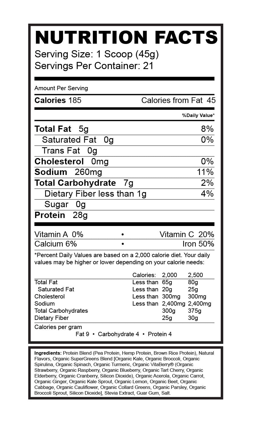 Phyto Perfect Chocolate (2lb) | Vegan Protein Plus Superfoods | Protein Plus Organic Veggies and Organic Fruits