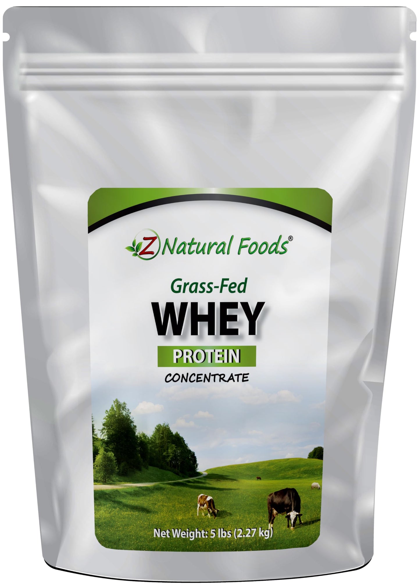 Z Natural Foods Grass-Fed Whey Protein Concentrate - Clean Whey Protein Powder from New Zealand - Cold Processed Pure Whey Protein with Essential Amino Acids for Nutrition & Fitness, Unflavored, 5 lbs