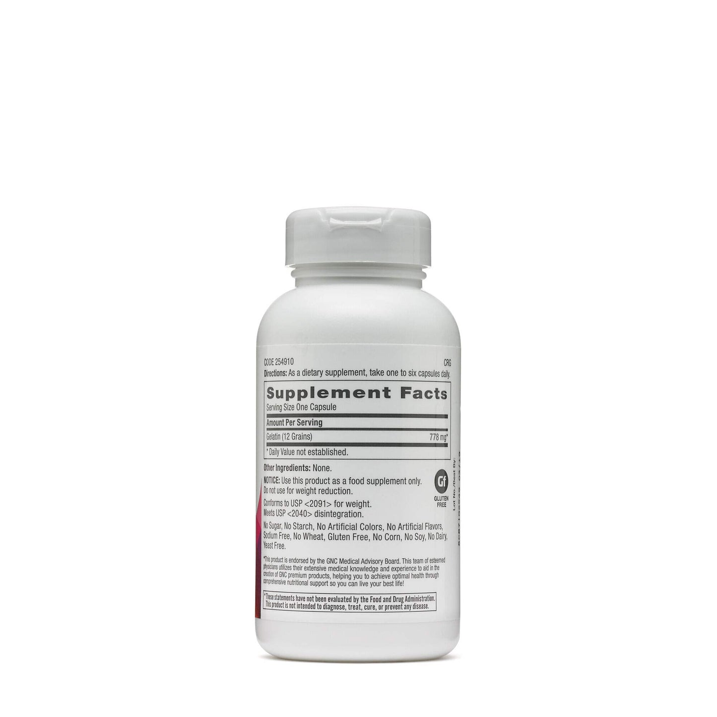 GNC Women's Gelatin Supplement |Supports Healthy Hair, Skin and Nails |Natural Collagen Source | 60 Capsules