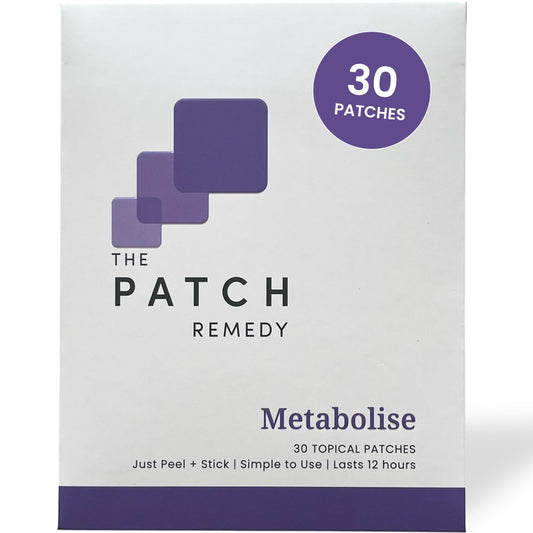 The Patch Remedy Metabolise Patches | 30 Topical Patches | Waterproof | Ingredients Including 5HTP, Guarana Extract, L- carnitine and Lecithin | Lasts 12-24 Hours