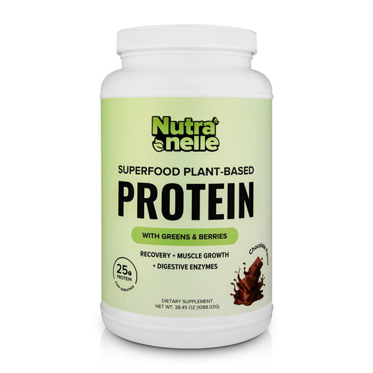 Nutranelle - Plant Based Protein Powder - 25 g Vegan Protein Powder with 30 Servings - Blended Rice & Pea with Superfoods & Amino Acids - Zero Sugar - Chocolate