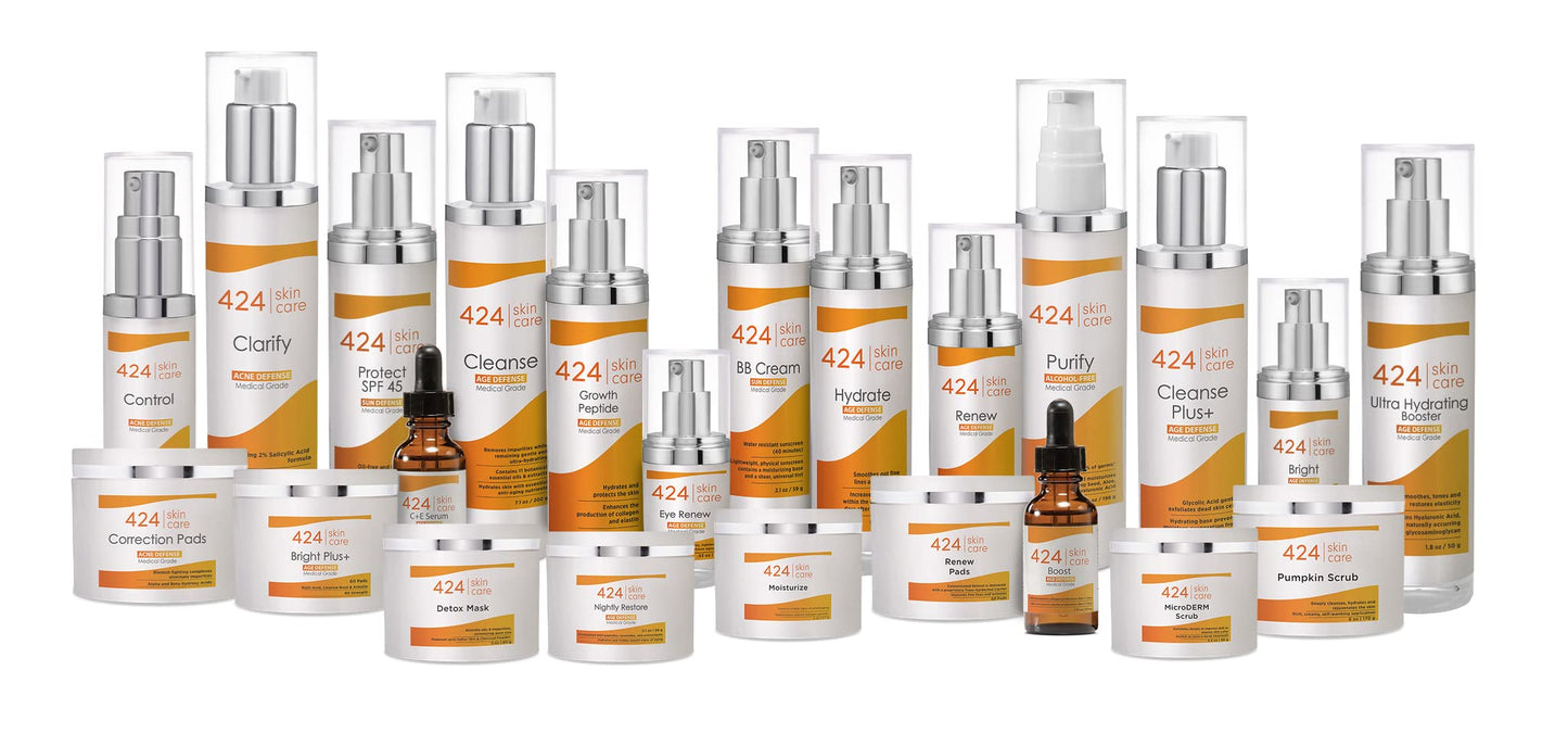 424 Skin Care Age Defense Cleanse Plus - Dermatologist Tested & Recommended Glycolic Acid Cleanser - Essential Oil and Antioxidant Formula, 7.3 oz