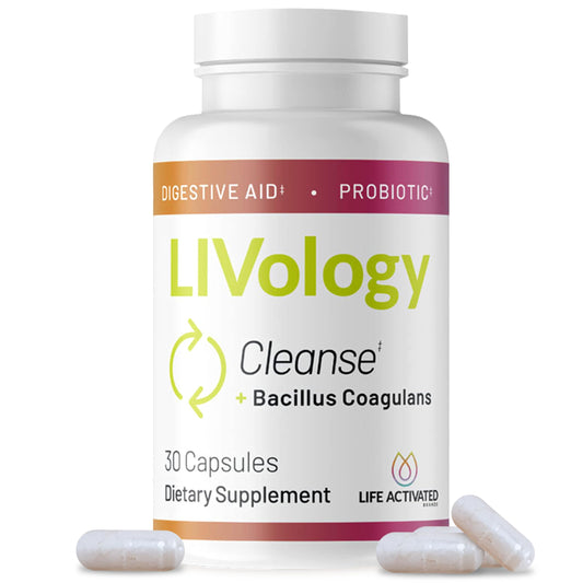 LIVology Cleanse - Nightly Defense for Less Bloating, Improve Food Processing & Gut Health - Vegan & Non-GMO, Gluten, Dairy & Soy-Free - 30 Capsules