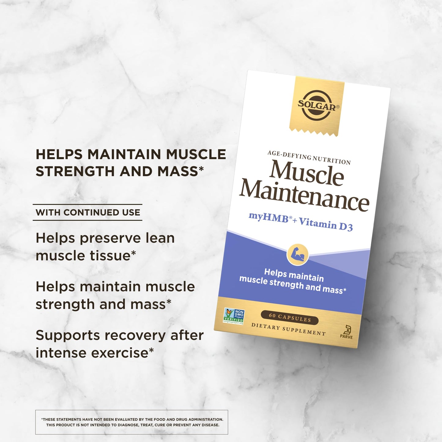 Solgar Muscle Maintenance Age-Defying Nutrition for Men & Women-Support Muscle Mass with HMB (β-Hydroxy βmethylbutyrate) and 125% Daily Value of Vitamin D, Soy and Gluten Free, 20 Servings