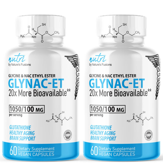 Nature's Fusions GlyNAC-ET NAC Supplement N-Acetyl Cysteine Ethyl Ester - 20x More Bioavailable - Glycine & N-acetylcysteine Ethyl Ester Anti Aging Supplement, Boost Glutathione Pack of 2-120 Count