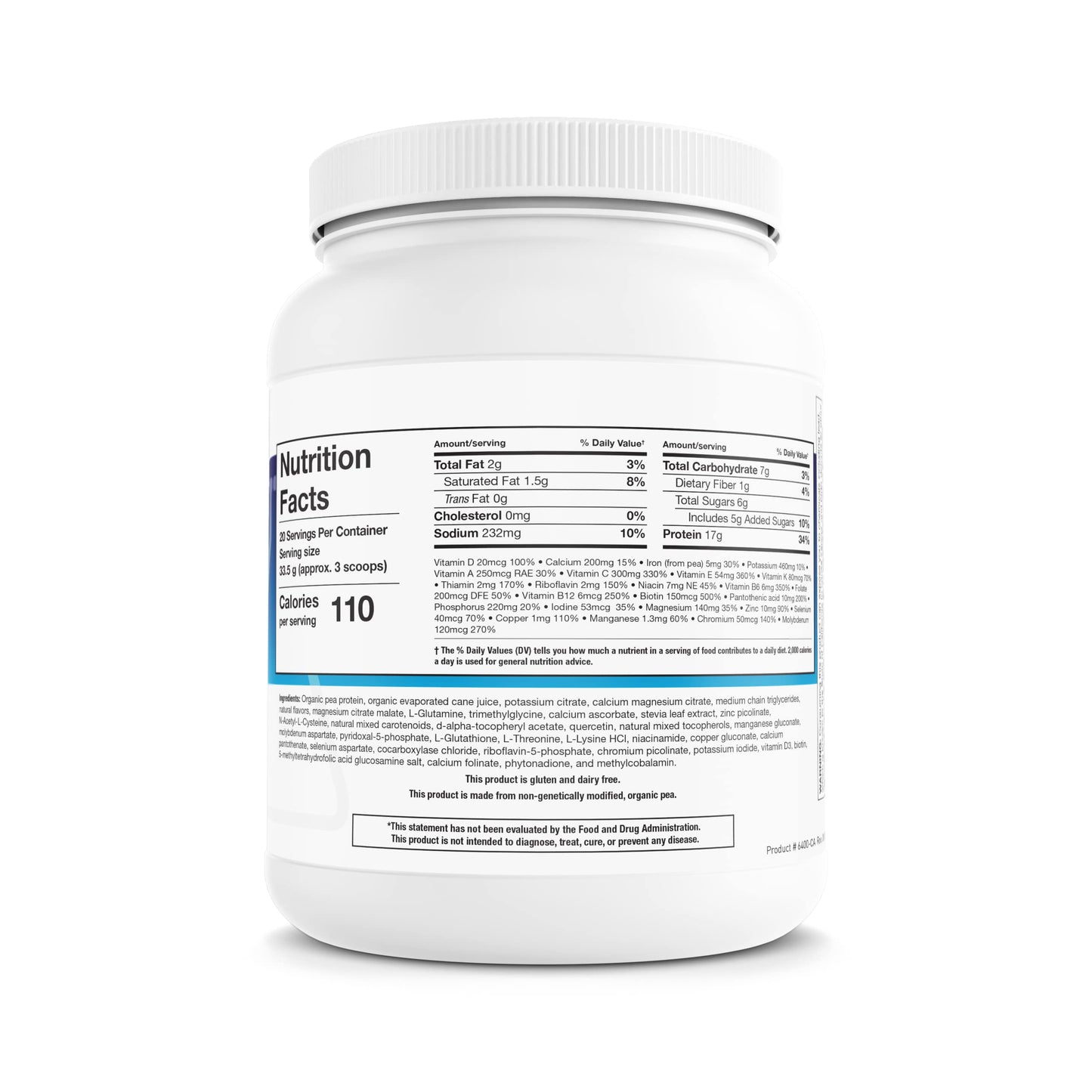 Biotics Research NutriClear® - Powder. Nutritional Support for Detoxification and Metabolic Clearing. Healthy Body Composition. Glutathione. 17g Organic Pea, Medium Chain Triglycerides 24 Oz (670 g)