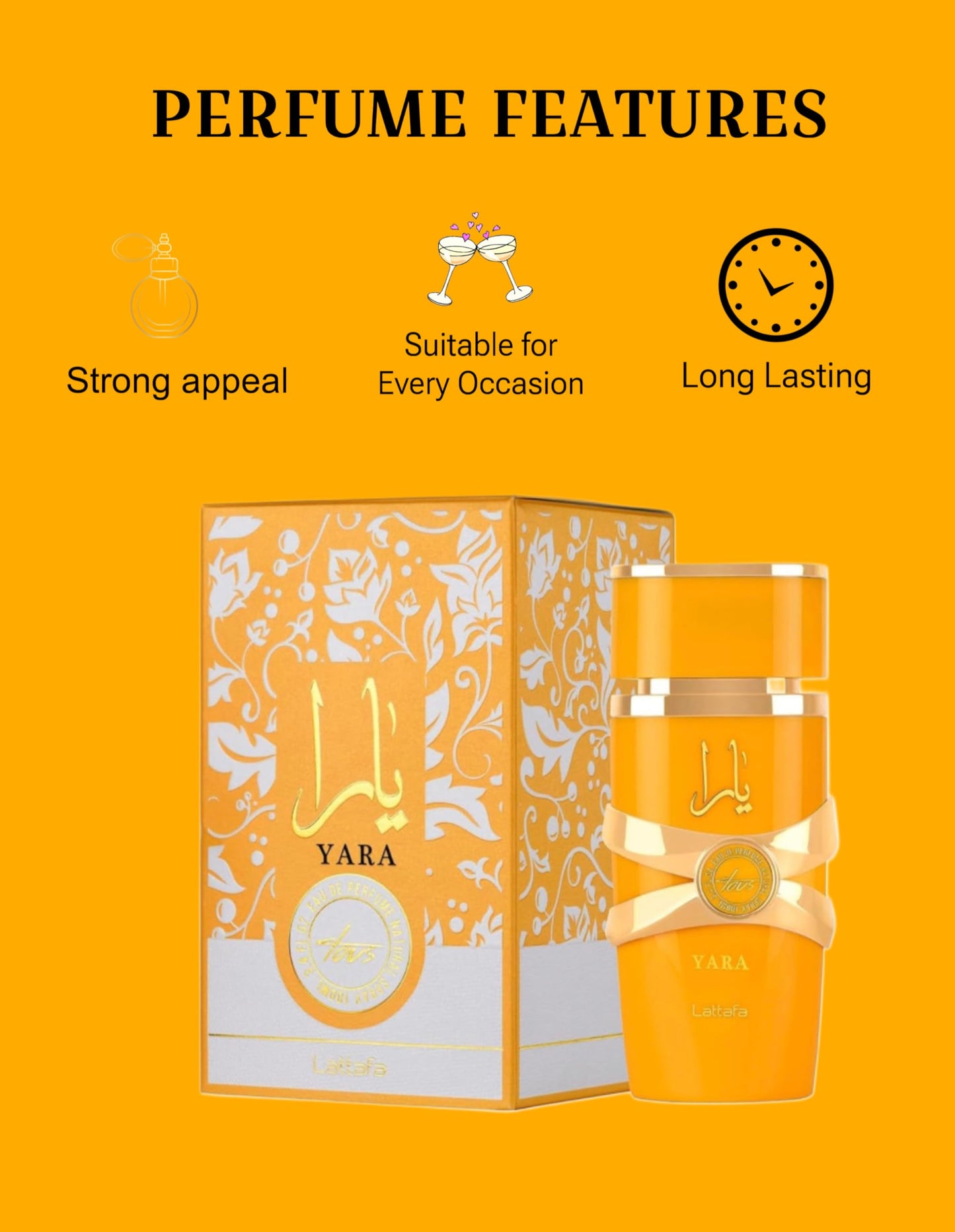 EZZY ELEGANCE Yara Tous Long Lasting Eau De Perfume Spray for Women and Men | 100 ml/3.40 Ounce, Pack of 1