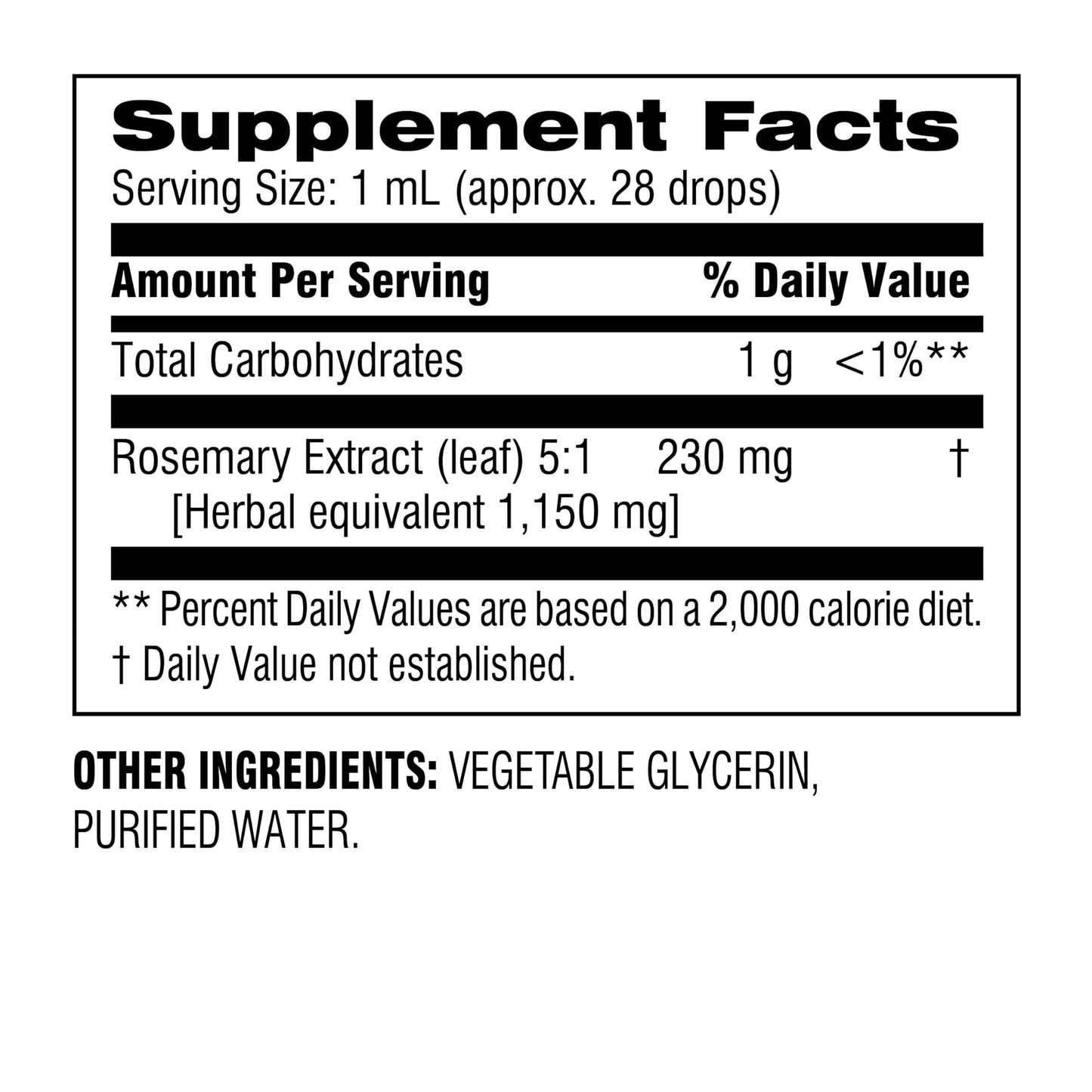 Botanic Choice - Rosemary Leaf Liquid Extract - Alcohol Free, Gluten Free - Fast Acting Supplement Drops - Easy to Use Dropper - 1 Fluid Ounce