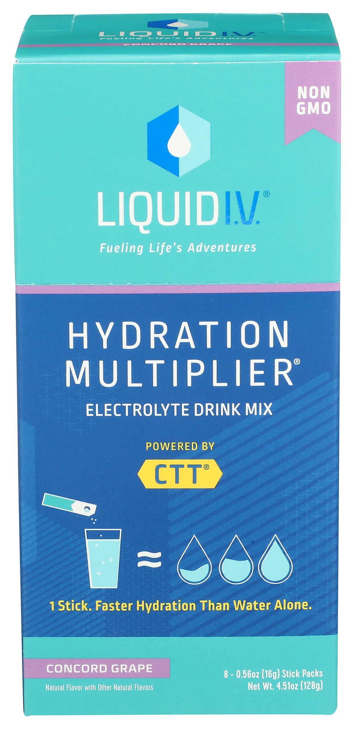 LIQUID IV Concord Grape Hydration Drink Mix 8 Count, 0.56 OZ