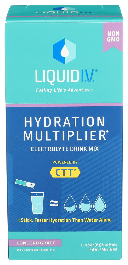 LIQUID IV Concord Grape Hydration Drink Mix 8 Count, 0.56 OZ