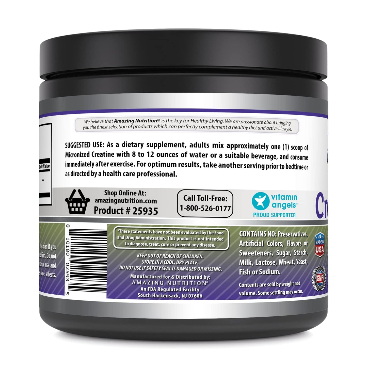 Amazing Formulas Micronized Creatine Monohydrate Supplement | 5000 Mg | Non-GMO | Gluten Free | Made in USA (2.2 Lb, Unflavored)