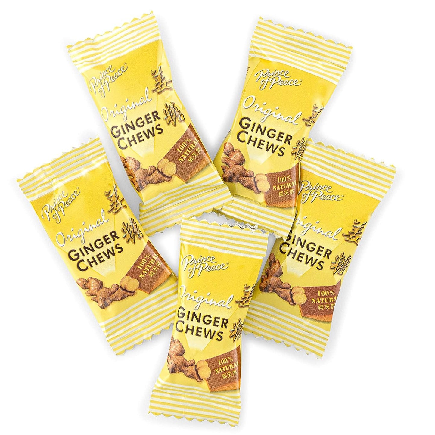 Prince of Peace Ginger Chews Original 1 lb Candied Ginger Natural Ginger Chews Candy Candy Pack