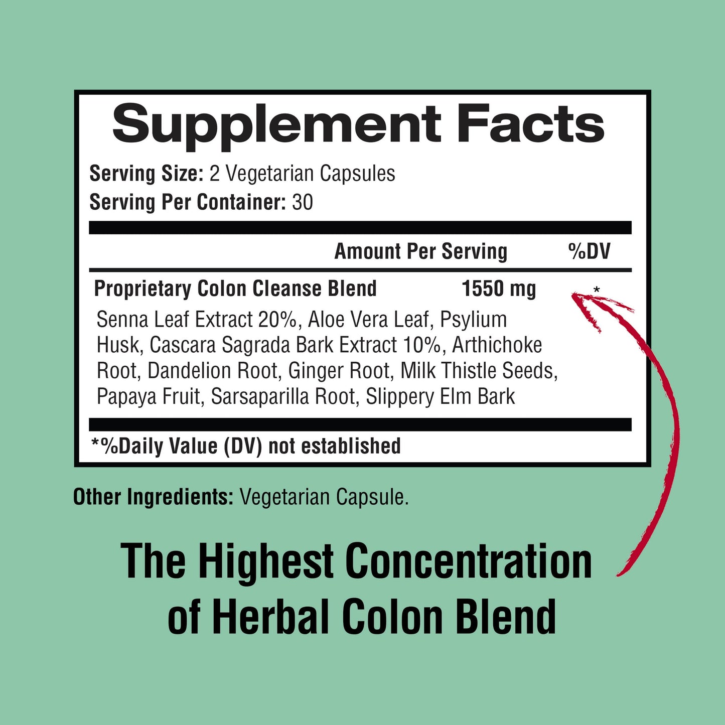 Happi Mi Nutrition Colon Cleanse, Colon Detox, All Natural Herbal Formula, Support Healthy Bowel Movements, Gut Health & Healthy Metabolism Support, Non-GMO - 60 Vegetable Capsule 30 Servings