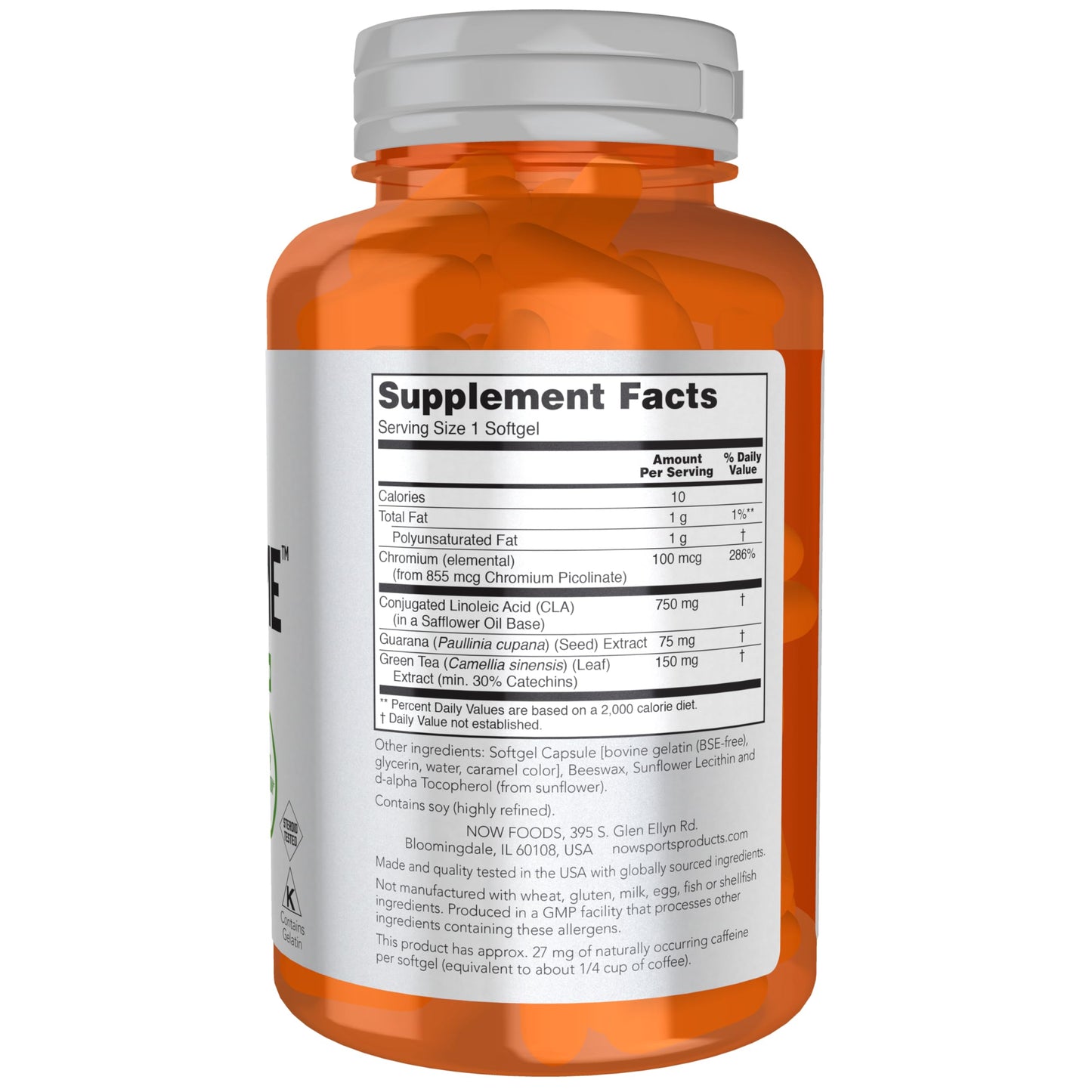 NOW Foods Sports Nutrition, CLA Extreme™ (Conjugated Linoleic Acid) With Guarana & Green Tea, 90 Softgels