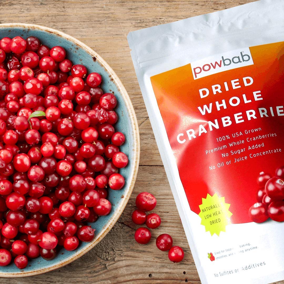 powbab Dried Cranberries Unsweetened  100 USA Grown Organic Dried Cranberries No Sugar Added No Oil No Apple Juice Concentrate Infused No Sulfites Dried Fruit Not Sweetened or Reduced 29 Oz