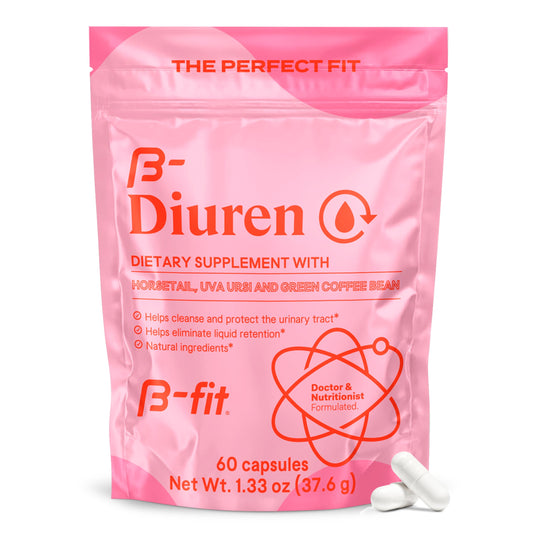 B-FIT B Diuren - Diuretic Capsules with Caffeine, Horsetail Herb and Uva Ursi - 60 Capsules with Natural Extracts - Horsetail Supplement - Best Diuretics for Water Retention