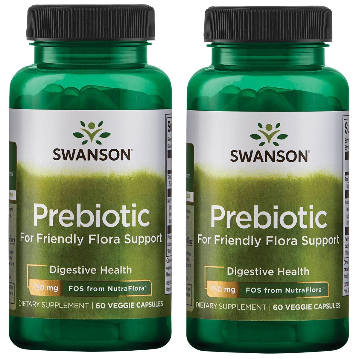 Swanson Nutraflora 375 Milligrams 60 Veg Capsules (2 Pack)