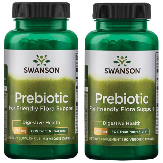 Swanson Nutraflora 375 Milligrams 60 Veg Capsules (2 Pack)
