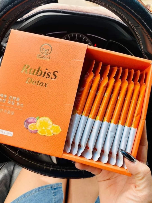 RUBISS Detox Nuoc Ep Chanh Day Dua - Fruits Juice Detox- Passionfruit, Pineapple - 12packs x 20ml / 1 Boxes