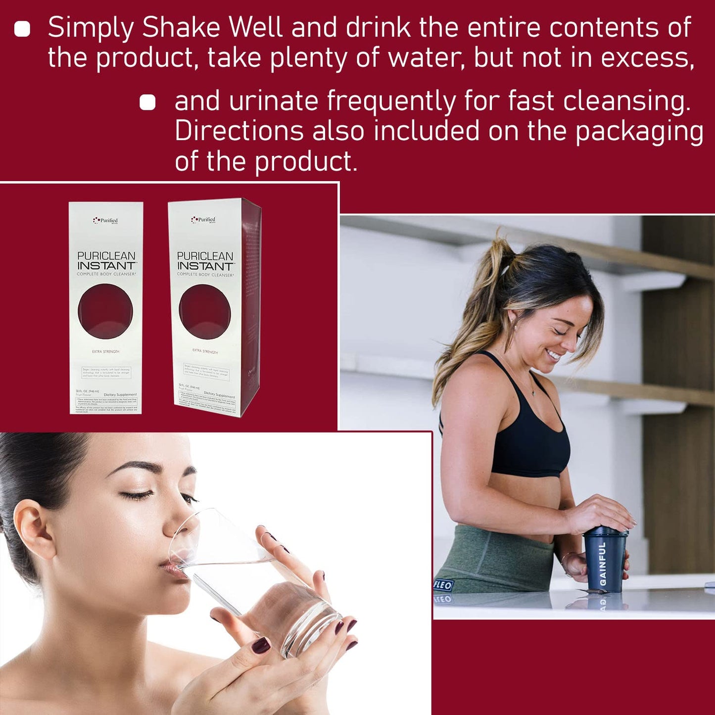 Wellgenix Puriclean Instant Complete Body Cleanser, 32 Fl Oz Fruit Punch, Premium Extra Strength Herbal Cleanse Detox Drink (2 Pack)