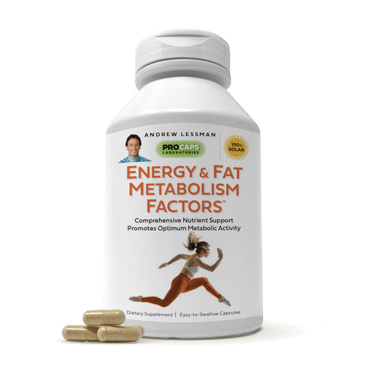 ANDREW LESSMAN Energy and Fat Metabolism Factors 60 Capsules - Promotes Optimum Fat Burning and Energy Metabolism, with Carnitine, Green Tea, Guarana, Ginseng, B-Complex. Easy to Swallow Capsules