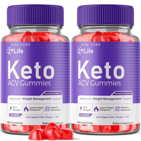 rize labs - 2nd Life Keto ACV Gummies for Advanced Weight Loss Pro Burn Keto Gummies with Apple Cider Vinegar Supplement Belly Fat Extra Strength (120 Gummies)