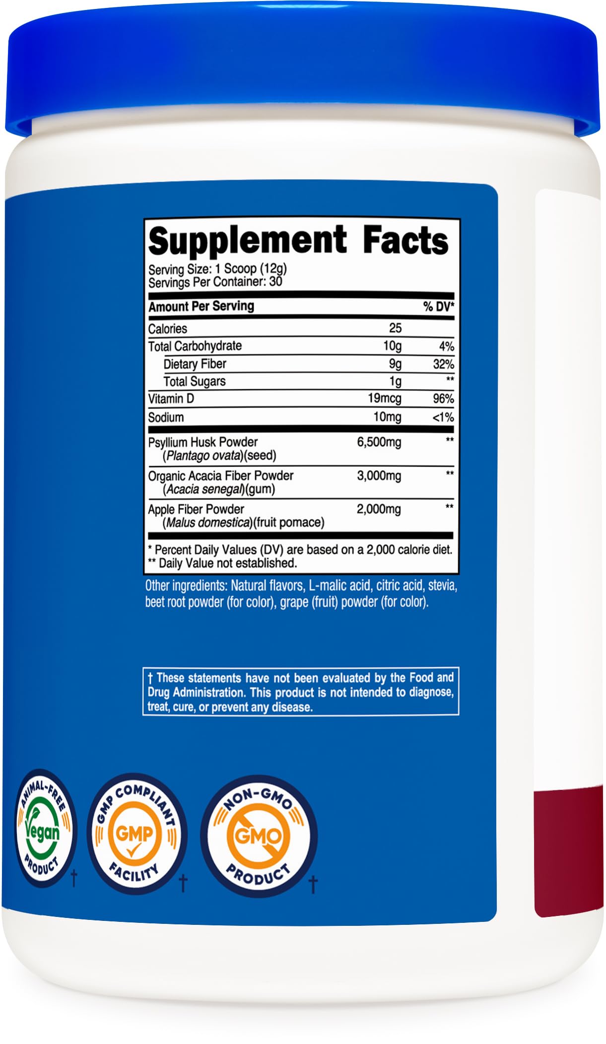 Nutricost Soluble Fiber (Berry Flavored) 30 Servings - Vegan, Non-GMO, Gluten Free