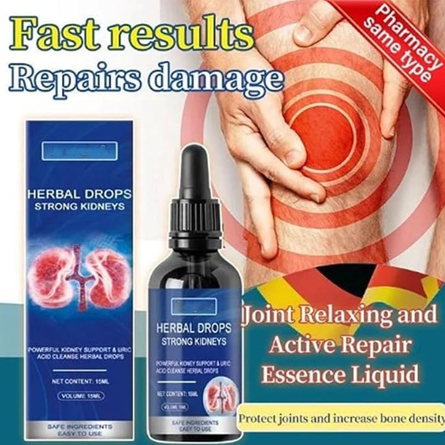 Herbal Kidney Care Drops, Herbal Drops Kidney, Herbal Drops Strong Kidneys, Herbal Care Solotion, Double Enhanced Care, Herb Cleanse Drops (3pcs)