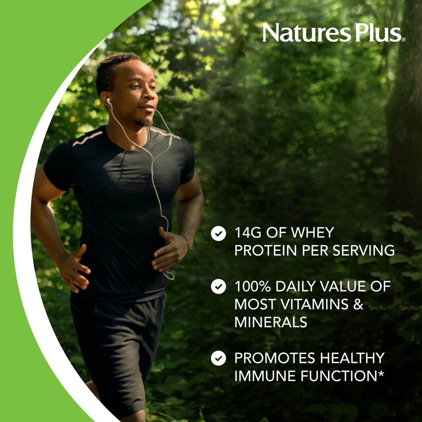 Natures Plus SPIRU-TEIN WHEY Shake, Vanilla - 1.05 lb - Whey Protein Powder - with Spirulina, Vitamins & Minerals - Gluten Free - 14 Servings