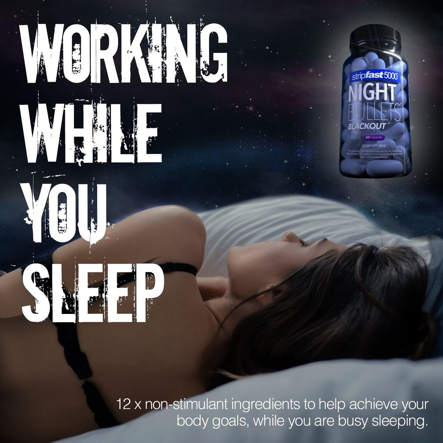 stripfast5000 Night Bullet Capsules for Women and Men - 60 Count