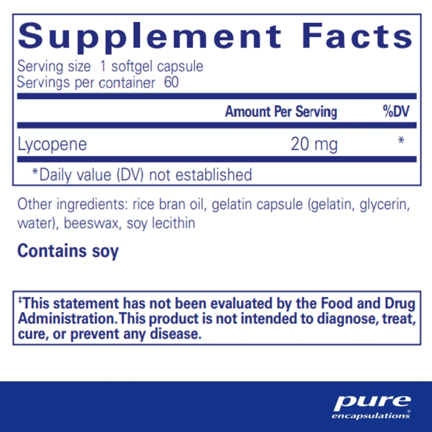 Pure Encapsulations Lycopene 20 mg | Dietary Supplement for Cellular and Macular Support | 60 Softgel Capsules