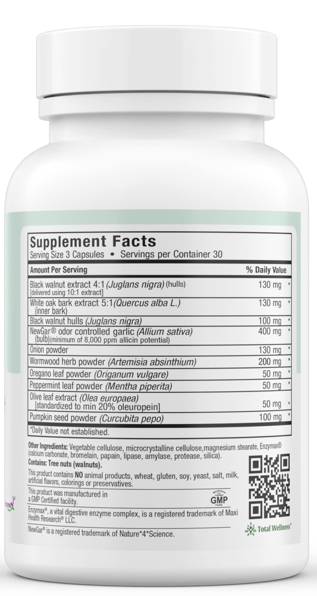Maxi Health Intestinal Cleanse for Humans - Natural Digestive Colon Gut Flora Body Detox for Women - Gut Cleanse for Men - Bloated Belly Relief with Black Walnut Wormwood Herb (90 Capsules)