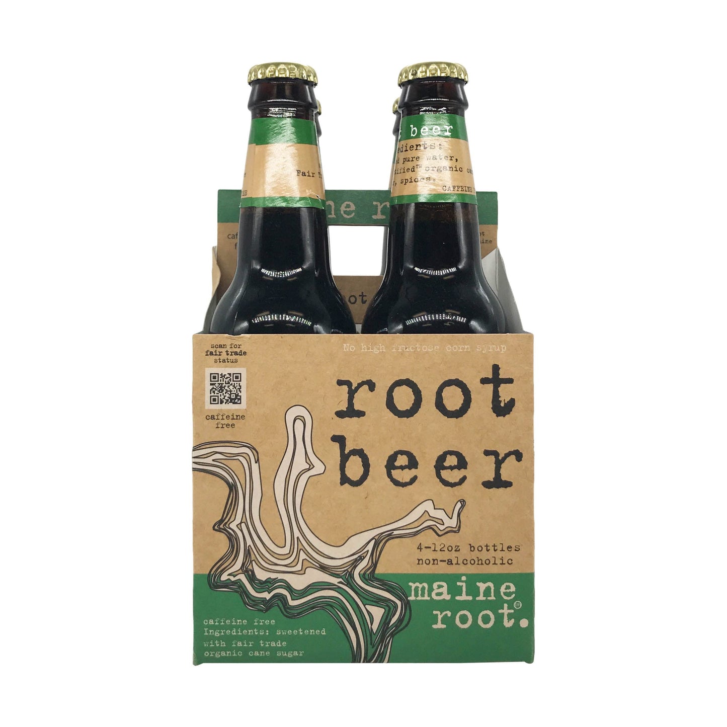 Maine Root Soda Root Beer Sweeten 48 fl oz 4 ct